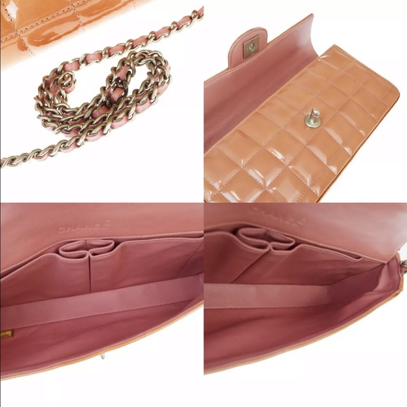 CHANEL PATENT LEATHER CC CHOCOLATE BAR CLUTCH BAG - Picture 6 of 16